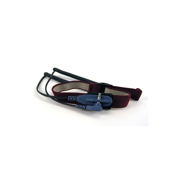 Wrist Strap Set, Black, 10', Maroon Fabric Band, Parking Station